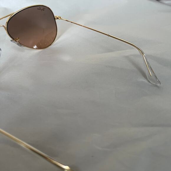 New Ray-Ban RB3025 Aviator Sunglasses Gold Frame Gradient Brown Lens 55mm Case - Picture 12 of 14